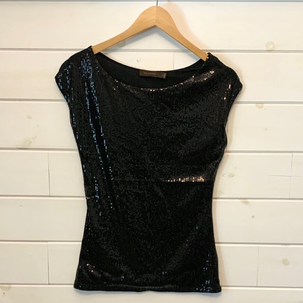 The Limited Mixed Media Sequin Top